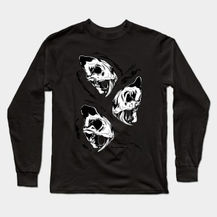 Saber-teethed Tigers Tattoo Flash Long Sleeve T-Shirt